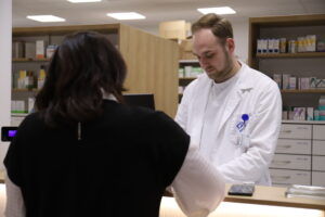 Dispensing medicines, pharmacist Mgr. Ludvik Matej